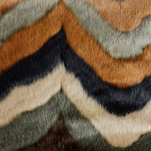 Dunelm Eska Zigzag Faux Fur Cushion 2 Dunelm Eska Zigzag Faux Fur Cushion - Image 2