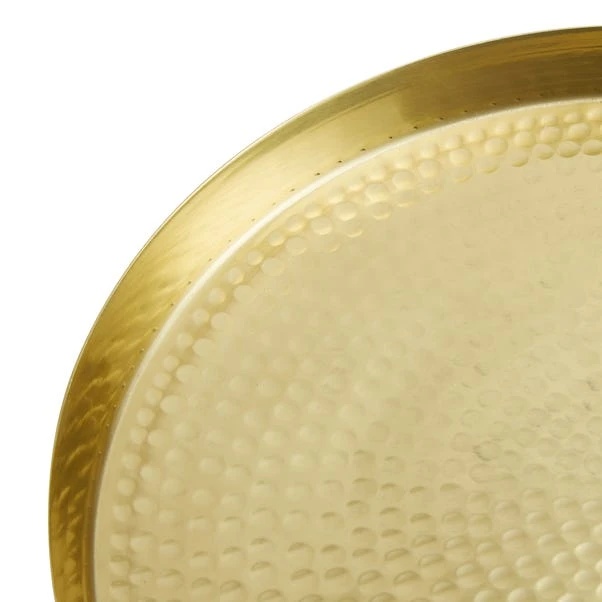 Dunelm Gold Metal Hammered Tray 2 Dunelm Gold Metal Hammered Tray - Image 2