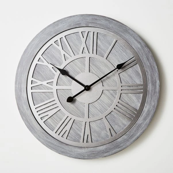 Dunelm Wooden 60cm Wall Clock Grey 2 Dunelm Wooden 60cm Wall Clock Grey - Image 2