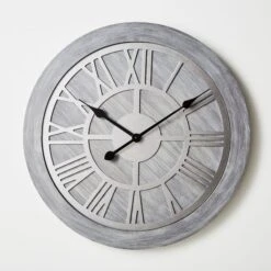 Dunelm Wooden 60cm Wall Clock Grey 5 Dunelm Wooden 60cm Wall Clock Grey -Decoration Store 1000158036 alt02