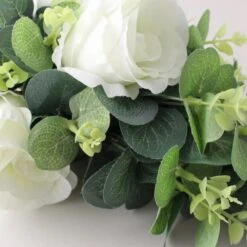 Dunelm Artificial Rose And Eucalyptus White Bundle 38cm -Decoration Store 1000167548 alt01