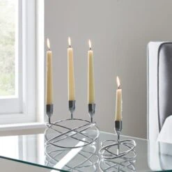 Dorma Circle Silver Candelabra -Decoration Store 1000167632 alt02