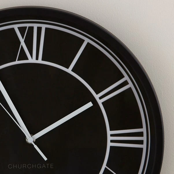 Dunelm Contemporary Black Clock 39cm 3 Dunelm Contemporary Black Clock 39cm - Image 3