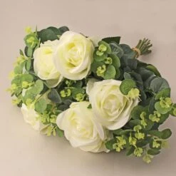 Dunelm White Orchid In Silver Glass Pot 26cm -Decoration Store 1000168582 alt02