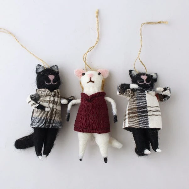 Dunelm Felt Felix Cat Hanging Decoration 2 Dunelm Felt Felix Cat Hanging Decoration - Image 2