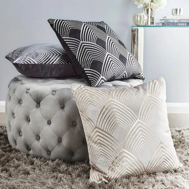 Dunelm Geo Silver Foil Cushion 6 Dunelm Geo Silver Foil Cushion - Image 6