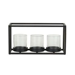 Dunelm London Black Triple Hurricane -Decoration Store 1000182436 alt02
