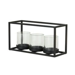 Dunelm London Black Triple Hurricane -Decoration Store 1000182436 alt03