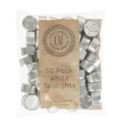 Dunelm Pack Of 50 White Tealights