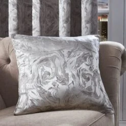 Luxury Collection Diablo Marble Silver Cushion