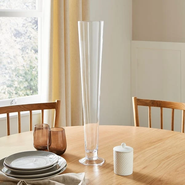 Dunelm Clear Tall Footed Vase 3 Dunelm Clear Tall Footed Vase - Image 3