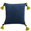 Paoletti Poonam Blue Velvet Cushion