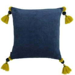 Paoletti Poonam Blue Velvet Cushion