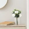 Dunelm Artificial Rose And Eucalyptus White Bundle 38cm