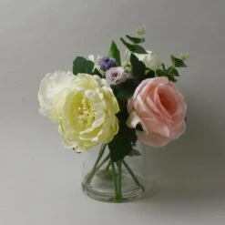 Dunelm Roses In Glass Vase Cream 30cm