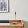 Dunelm Slim Gold Metal Candle Holder