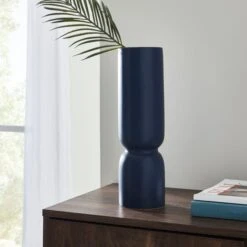 Ceramic Elements Vase 35cm Navy