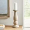 Dunelm Churchgate Turned Wood Candlestick 35cm