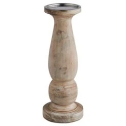 Dunelm Churchgate Turned Wood Candlestick 35cm -Decoration Store 30727065 alt04
