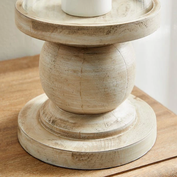 Dunelm Churchgate Wood Glass Hurricane 32cm 3 Dunelm Churchgate Wood Glass Hurricane 32cm - Image 3