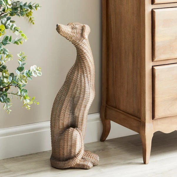 Churchgate Resin Wicker Greyhound 60cm 1 Churchgate Resin Wicker Greyhound 60cm