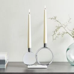 Dunelm Circle Dinner Dual Candle Holder