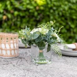 Dunelm Foliage Arrangement In Glass Cube
