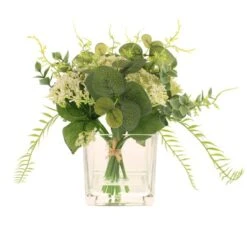 Dunelm Foliage Arrangement In Glass Cube -Decoration Store 30730012 alt03