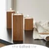 The Edited Life Ash Wood Cuboid Candle Holder