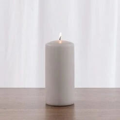 Dunelm Grey Pillar Candle
