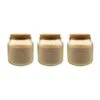 Dunelm Pack Of 3 Linen Jar Candles With Cork Lid
