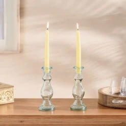 Dunelm Pack Of 2 Taper Candles Yellow Set Of 12