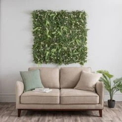 Dunelm Pack Of 6 Artificial Lily And Mixed Foliage Wall Panels