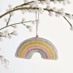 Dunelm Beaded Hanging Rainbow Decoration