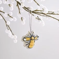 Dunelm Beaded Hanging Bee Decoration