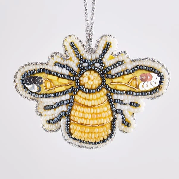 Dunelm Beaded Hanging Bee Decoration 2 Dunelm Beaded Hanging Bee Decoration - Image 2
