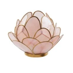 Dunelm Capiz Pink Tealight Holder 13cm -Decoration Store 30749619 alt03