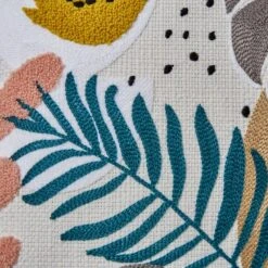 Dunelm Embroidered Tropical Leaf Cushion -Decoration Store 30751253 alt04