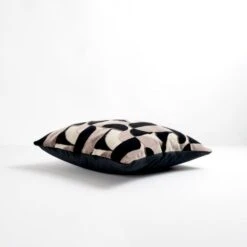 Dunelm Curves Cut Velvet Geometric Black Cushion -Decoration Store 30752034 alt04