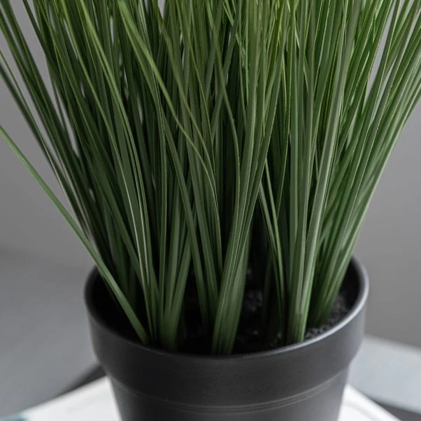 Dunelm Artificial Grass In Black Pot 30cm 2 Dunelm Artificial Grass In Black Pot 30cm - Image 2