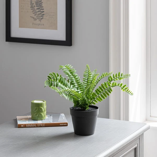 Dunelm Artificial Fern In Black Pot 30cm 1 Dunelm Artificial Fern In Black Pot 30cm