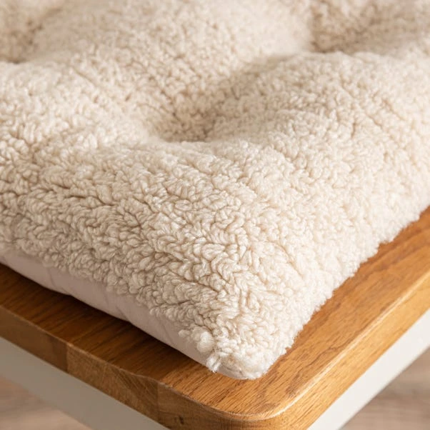 Dunelm Faux Shearling Seat Pad 2 Dunelm Faux Shearling Seat Pad - Image 2