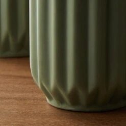 Dunelm Fluted Vase 14cm Sage 6 Dunelm Fluted Vase 14cm Sage -Decoration Store 30753310 alt02