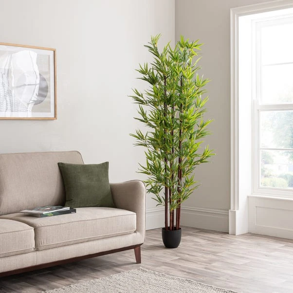 Dunelm Artificial Black Stem Bamboo Tree 180cm 1 Dunelm Artificial Black Stem Bamboo Tree 180cm