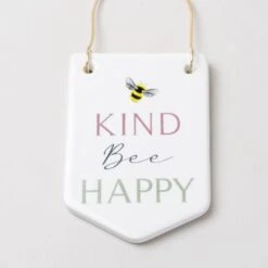 Dunelm Bee Happy Kind Ceramic Plaque -Decoration Store 30757010 alt02