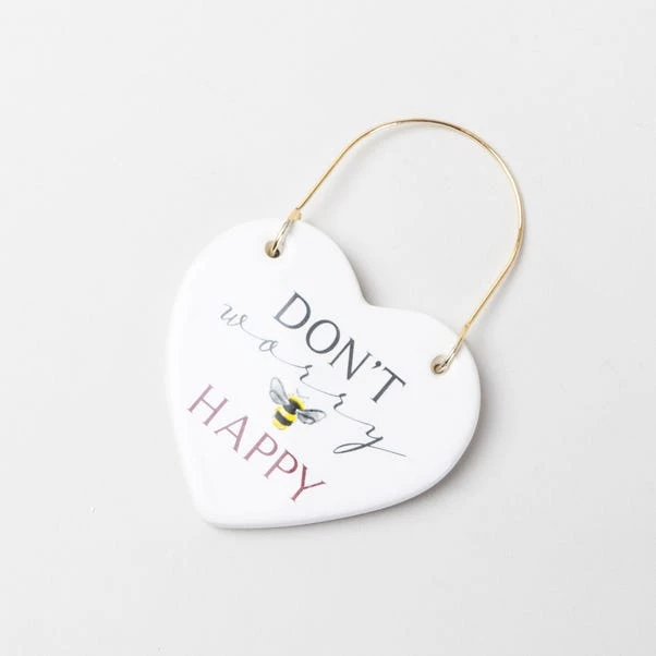 Dunelm Dont Worry Bee Happy Ceramic Plaque 2 Dunelm Dont Worry Bee Happy Ceramic Plaque - Image 2