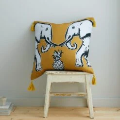 Pineapple Elephant Tembo Tassel Cushion