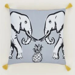 Pineapple Elephant Tembo Tassel Cushion -Decoration Store 30757783 alt04