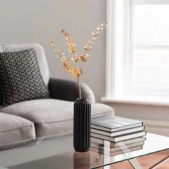 Dunelm Pack Of 12 Artificial Gold Eucalyptus Spray