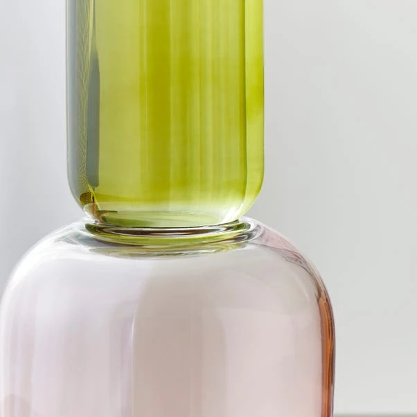 Elements Sculpt Two Tone Green Glass Vase 30cm 2 Elements Sculpt Two Tone Green Glass Vase 30cm - Image 2